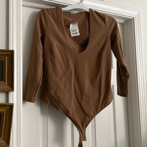 Free People Brand Camel bodysuit